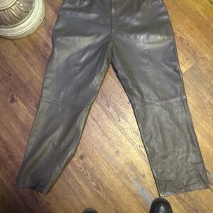 Sean John Men's Dark Brown Leather Pants
